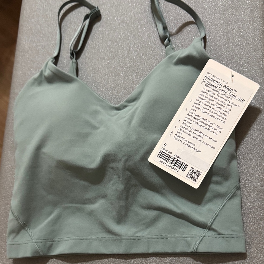 lululemon Cropped Cami Tank A/B size 0 - Crater Blue Color